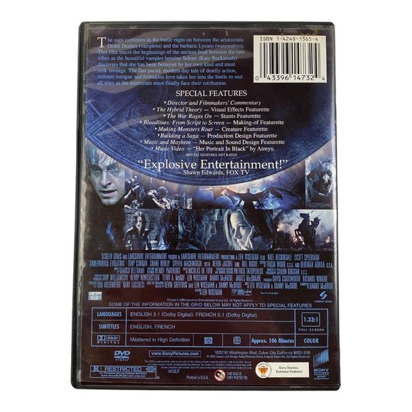 Underworld: Evolution (DVD, 2006) Action, Horror, Kate Beckinsale,Scott Speedman - Picture 2 of 4